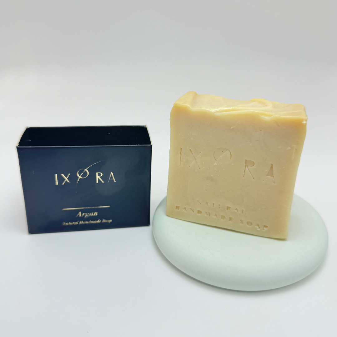 Natural Handmade Argan Soap by IXORA: Nourishing Soap with Moisturizing and Anti-Aging Properties for Soft, Youthful Skin IXORA