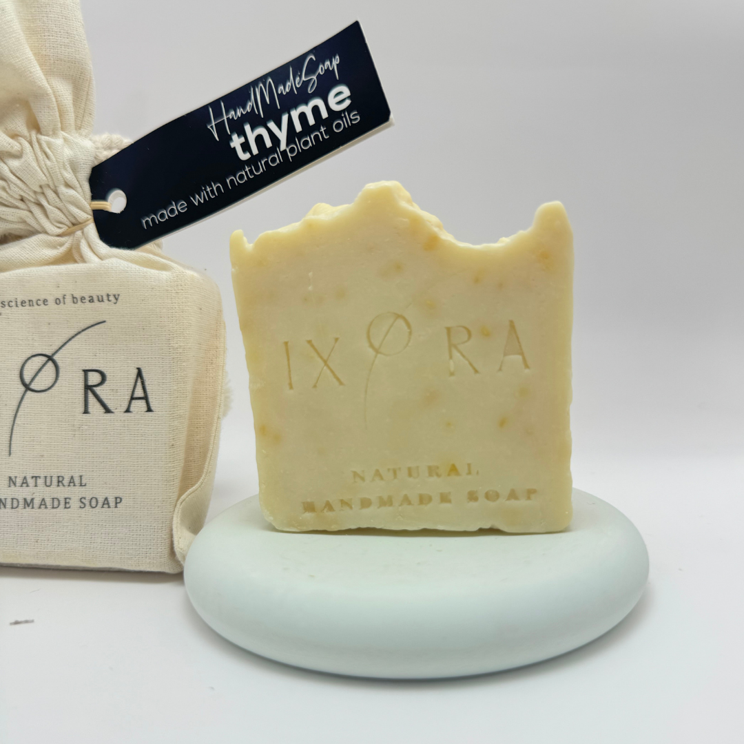 Natural Handmade Thyme Soap by IXORA: Revitalizing Soap with Antibacterial and Antioxidant Properties for Healthy, Glowing Skin IXORA