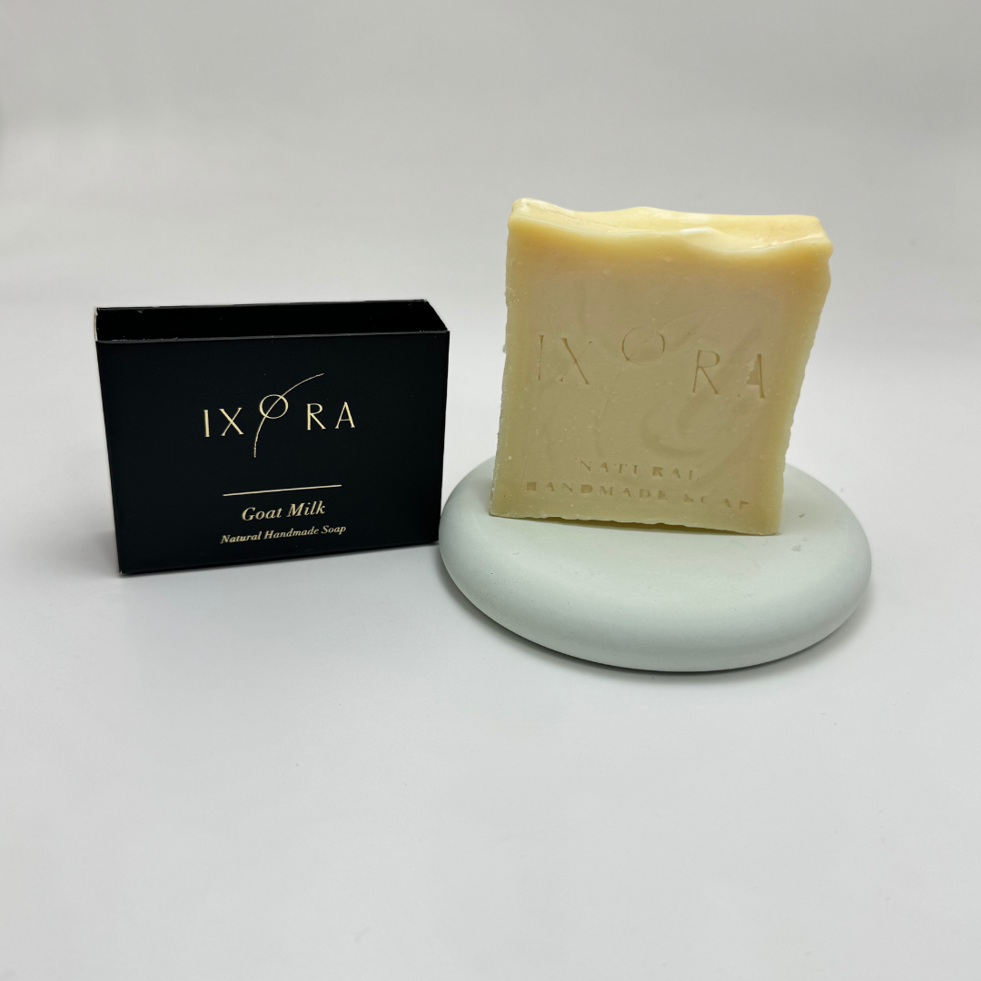 Natural Handmade Goat Milk Soap by IXORA: Nourishing Soap with Moisturizing and Soothing Properties for Soft, Hydrated Skin IXORA