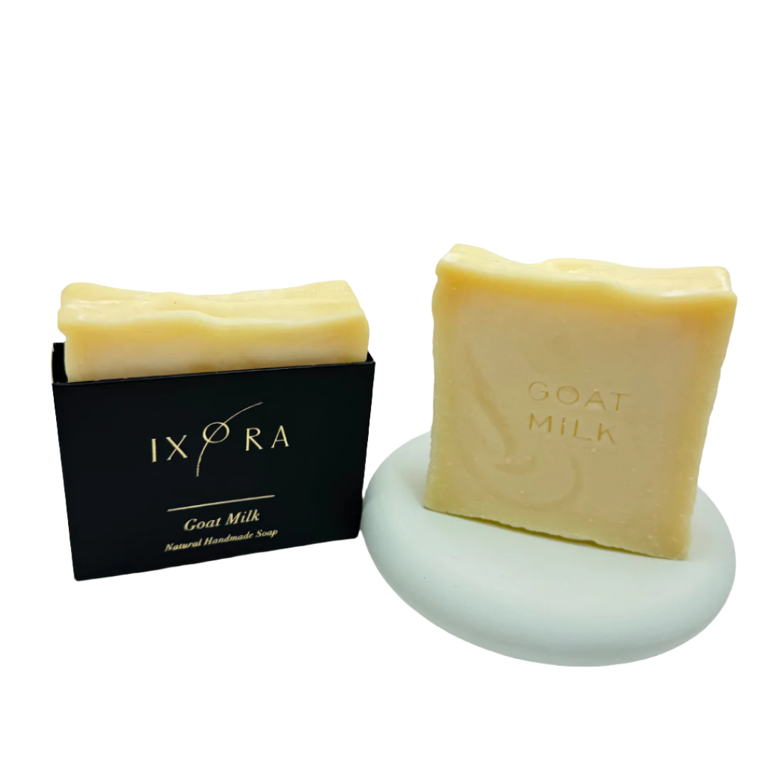 Natural Handmade Goat Milk Soap by IXORA: Nourishing Soap with Moisturizing and Soothing Properties for Soft, Hydrated Skin IXORA