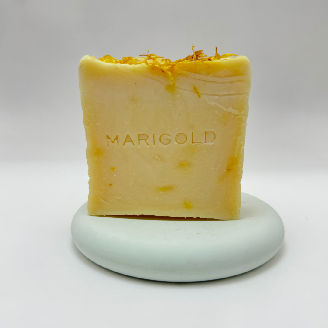 Natural Handmade Marigold Soap by IXORA: Healing Soap with Antiseptic and Anti-Inflammatory Properties for Calmed, Healthy Skin IXORA