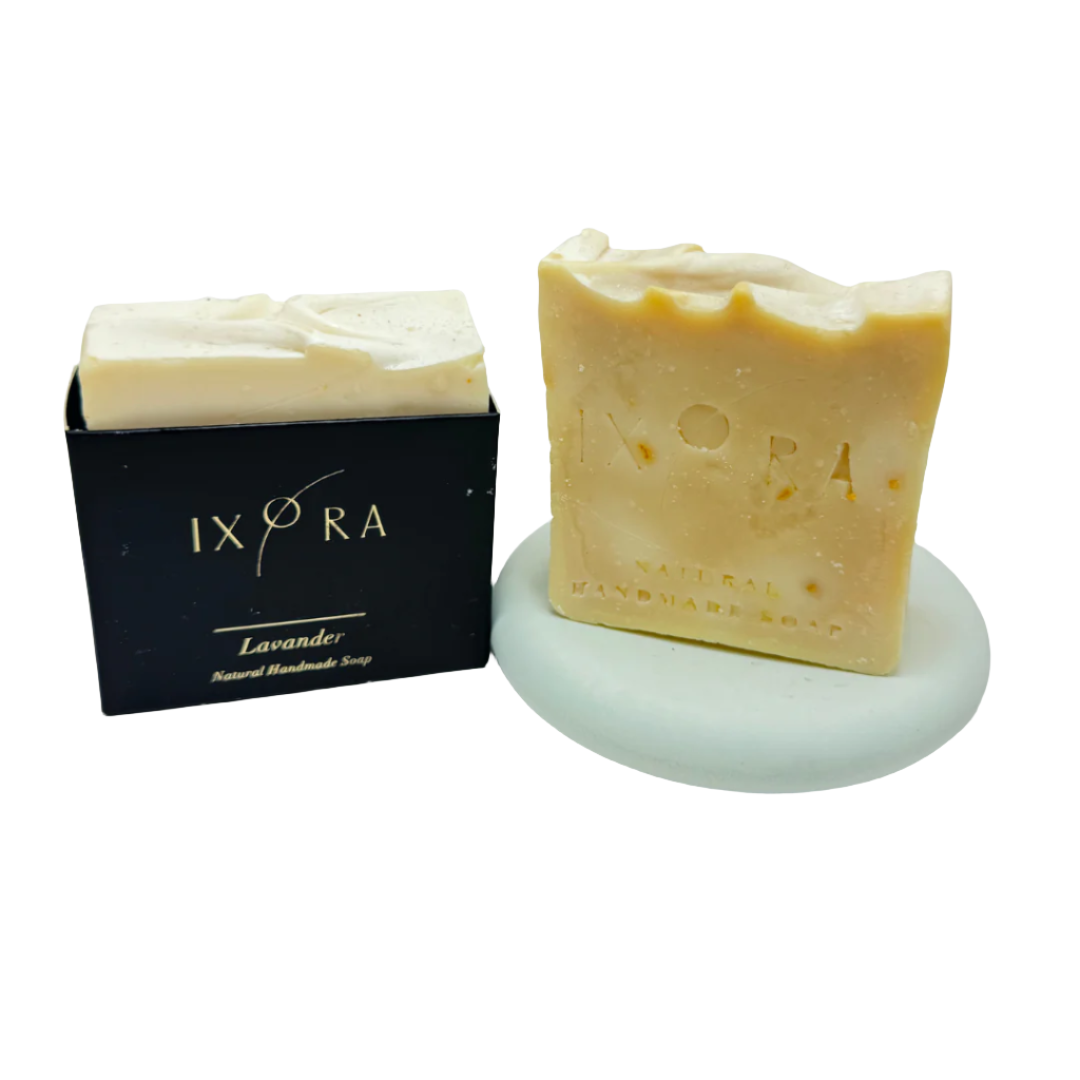 Natural Handmade Lavender Soap by IXORA: Calming Soap with Antiseptic and Soothing Properties for Relaxed, Clear Skin IXORA