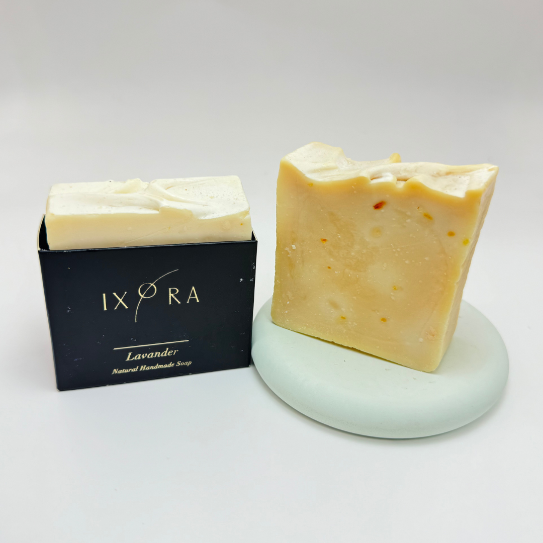 Natural Handmade Lavender Soap by IXORA: Calming Soap with Antiseptic and Soothing Properties for Relaxed, Clear Skin IXORA