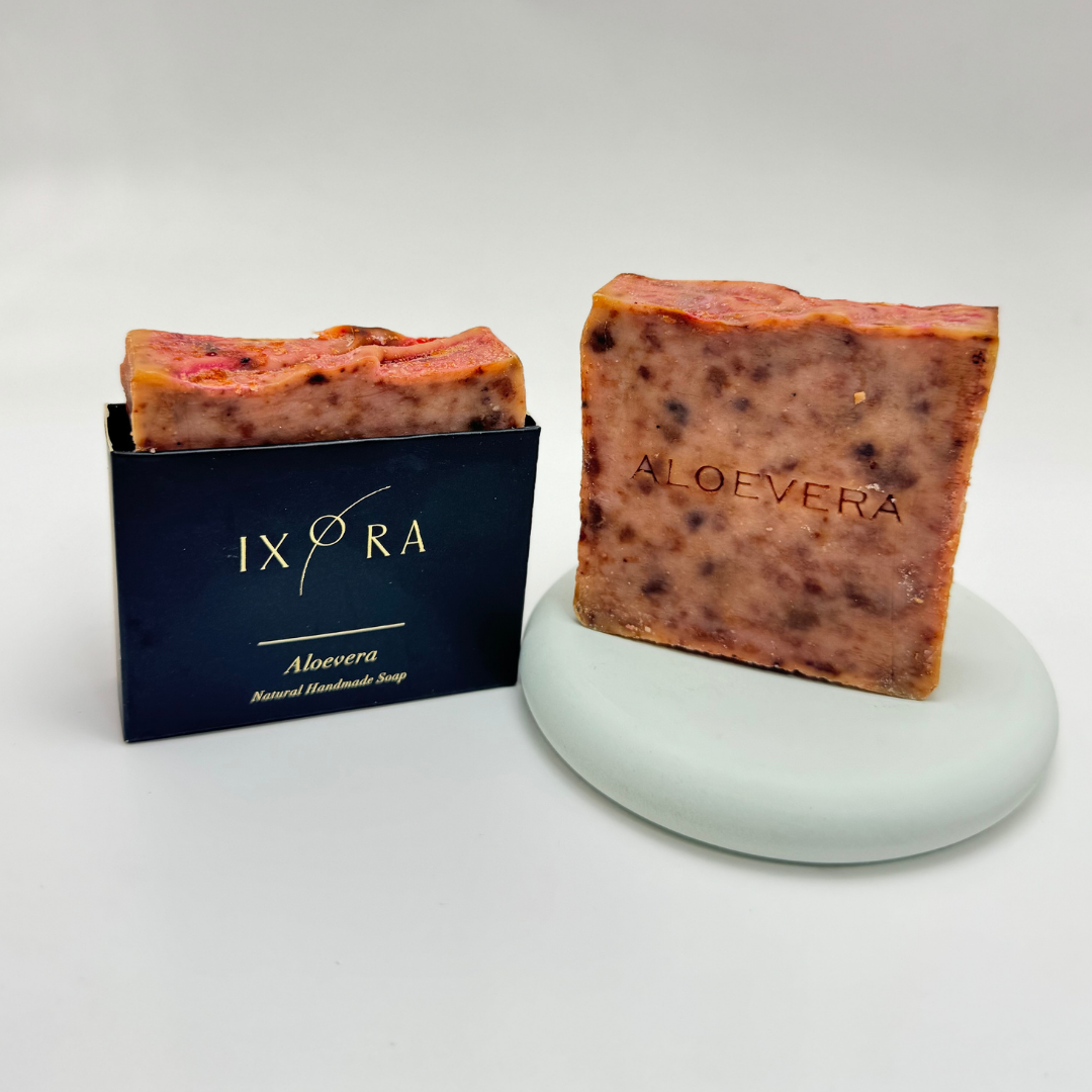 Natural Handmade Aloe Vera Soap by IXORA: Soothing Soap with Hydrating and Healing Properties for Calm, Refreshed Skin IXORA