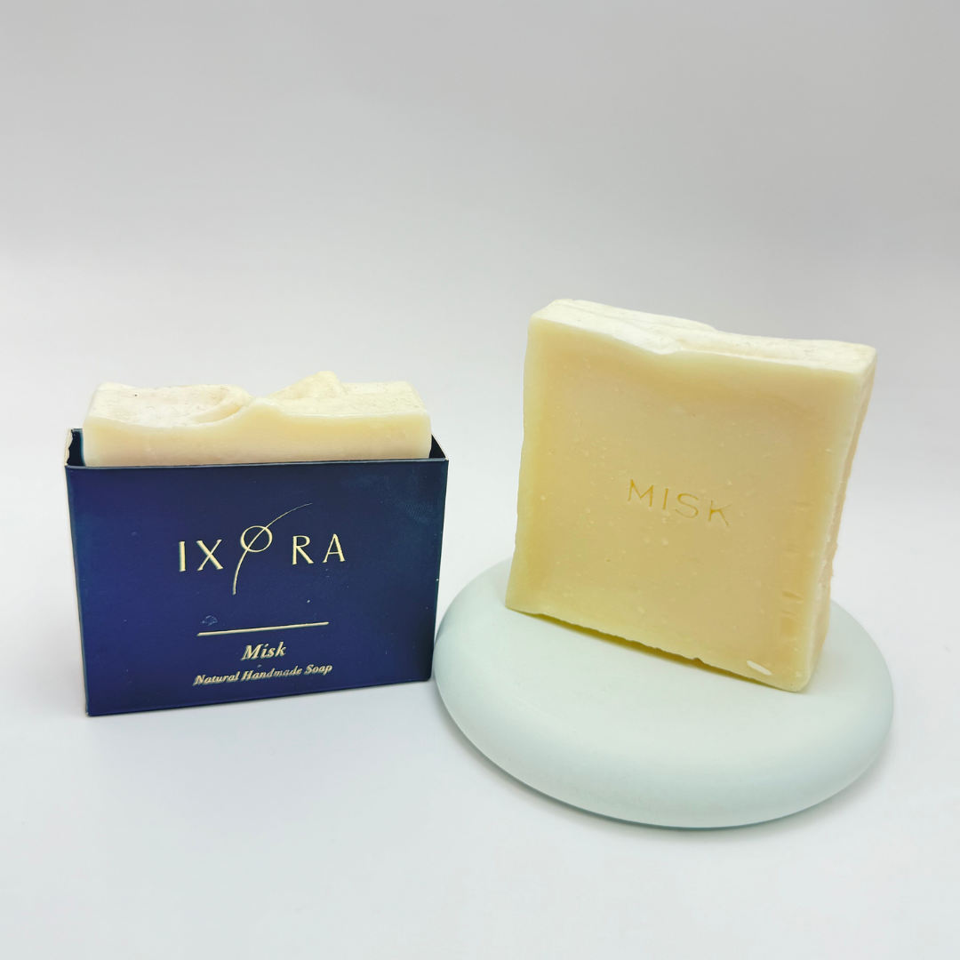 Natural Handmade Misk Soap by IXORA: Luxurious Soap with Soothing and Moisturizing Properties for Soft, Radiant Skin IXORA