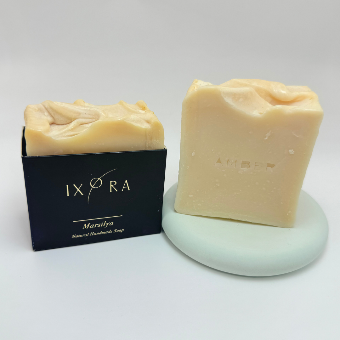 Natural Handmade Marsilya Soap by IXORA: Gentle Soap with Moisturizing and Nourishing Properties for Soft, Hydrated Skin IXORA