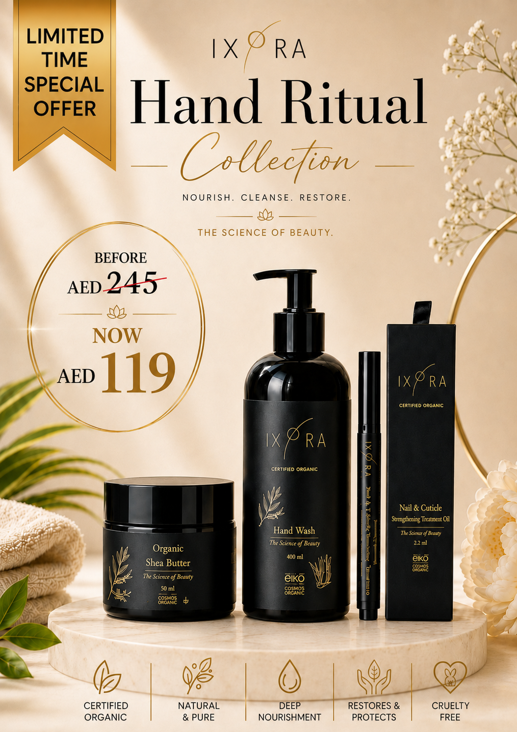 IXORA Hand Ritual Collection Ixora Organic Beauty