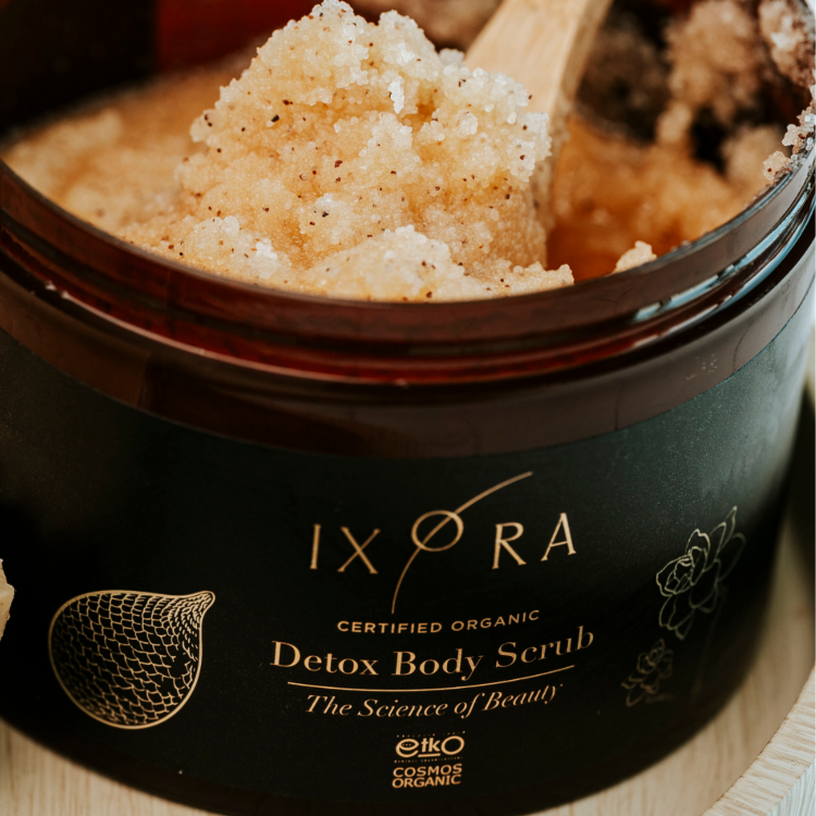 Detox Body Scrub by IXORA - Revives Skin, Removes Dead Skin Cells, and Improves Skin Texture Ixora Organic Beauty