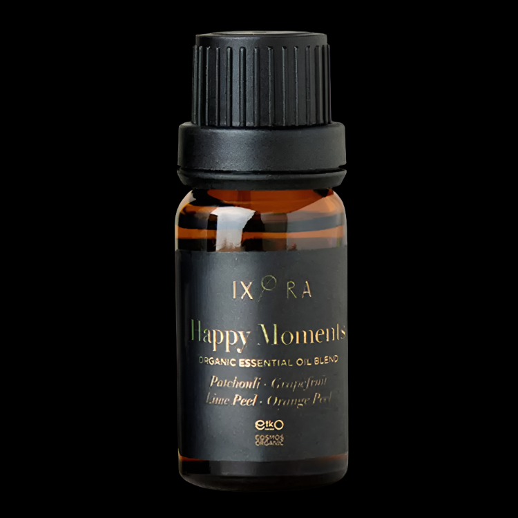 Ixora Happy Moments Organic Essential Oils: Boosts Inner Confidence and Renews Optimism with Uplifting Jasmine Ixora Organic Beauty