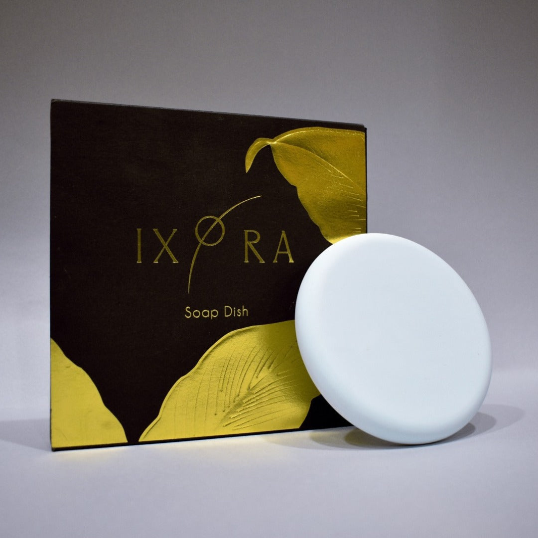 IXORA Quick-Dry Natural Diatomite Soap Dish - Absorbent, Antibacterial, Eco-Friendly for Bathroom Use Ixora Organic Beauty