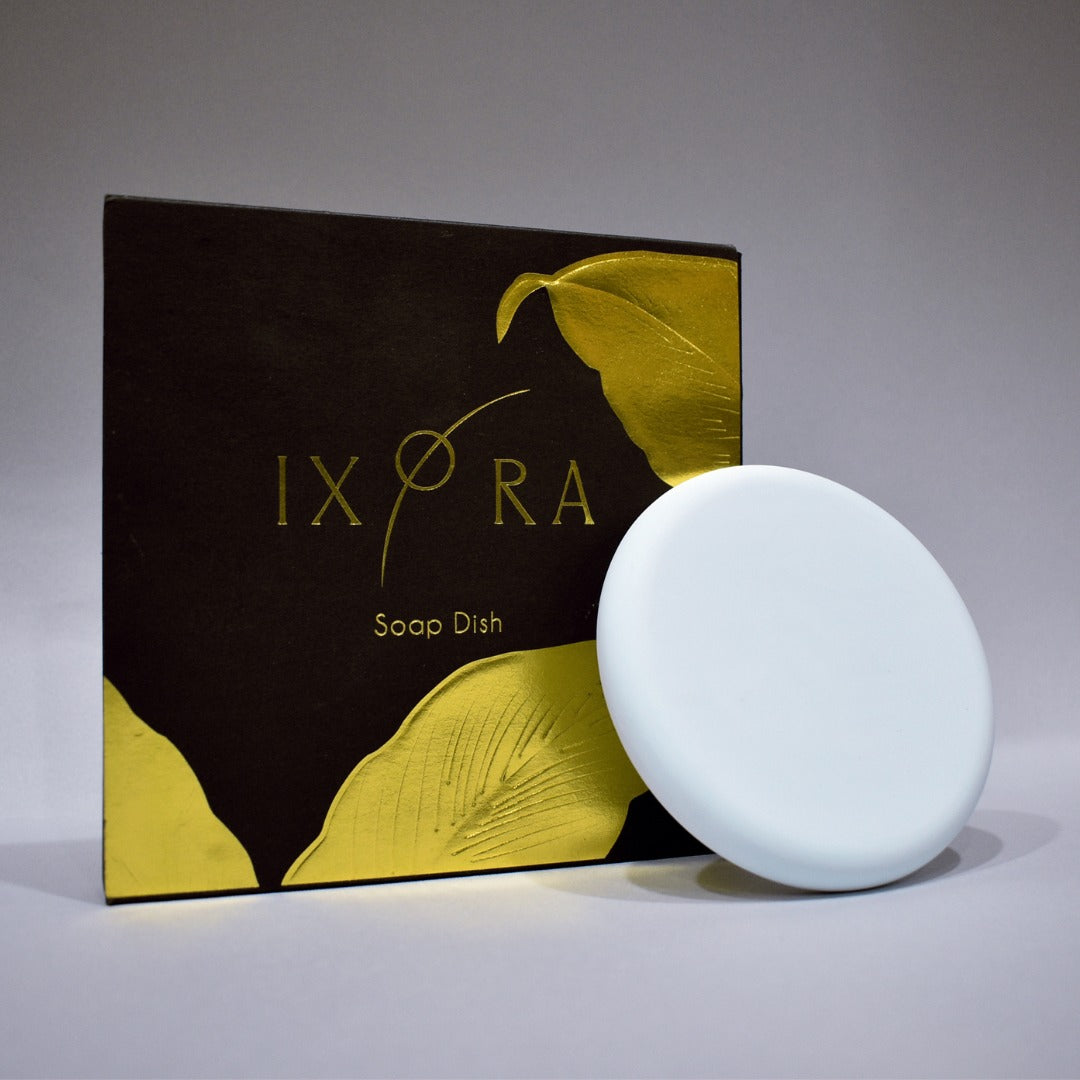 IXORA Quick-Dry Natural Diatomite Soap Dish - Absorbent, Antibacterial, Eco-Friendly for Bathroom Use Ixora Organic Beauty