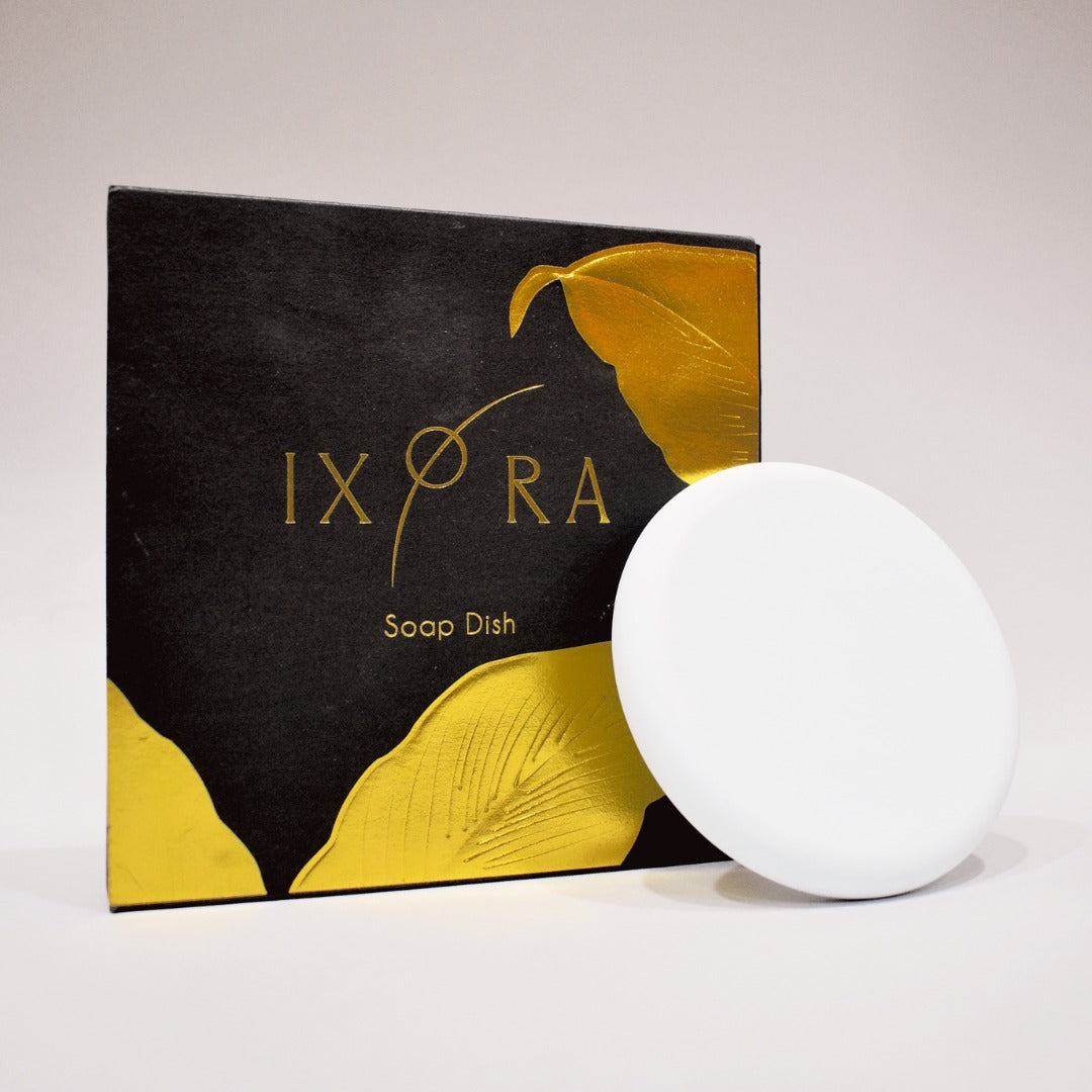 IXORA Quick-Dry Natural Diatomite Soap Dish - Absorbent, Antibacterial, Eco-Friendly for Bathroom Use Ixora Organic Beauty