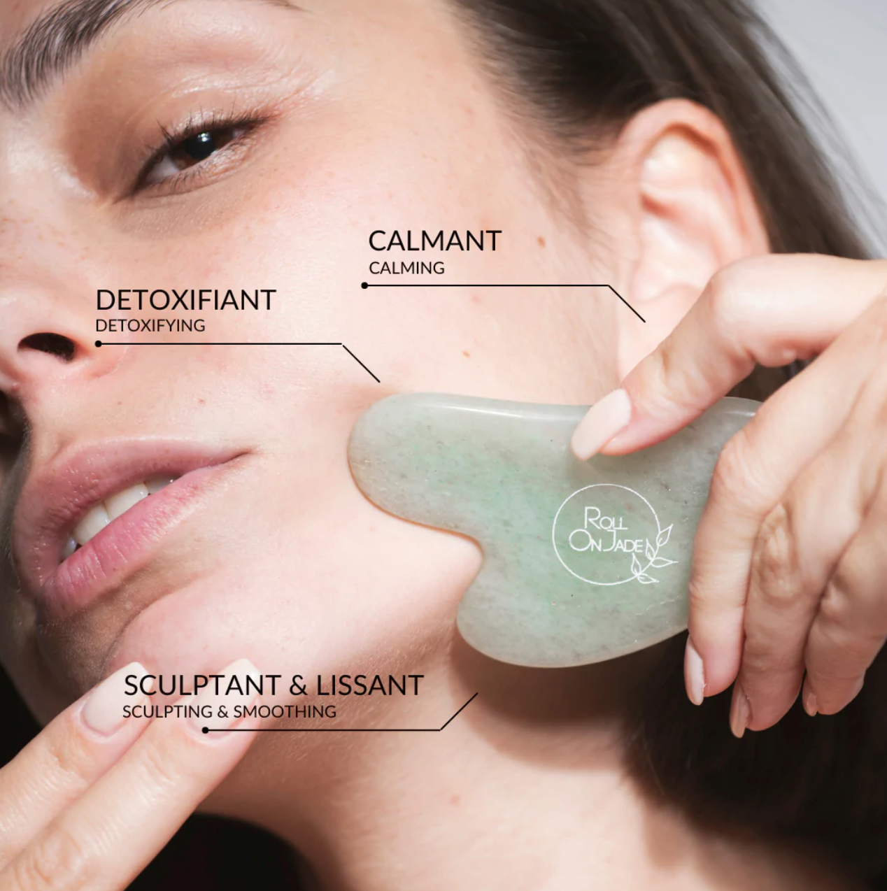 Pro Lift Gua Sha (GREEN AVENTURINE) Ixora Organic Beauty 