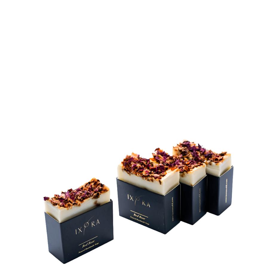Natural Handmade Red Rose Soap Ixora Organic Beauty